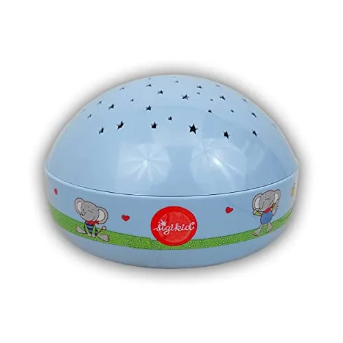 Niermann 80063 LED-Nachtlicht mit Projektor Rund Lolo Lombardo - Kinderlampen, zaubert mit bunten Projektionen eine beruhigende Atmosphäre im Kinderzimmer und fördert die Schlafumgebung.