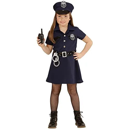 W WIDMANN MILANO Kinderkostüm Polizistin - Fasching Outfit für junge Ermittler - Kostüm für Kinder im Alter von 11-13 Jahren, inklusive Kleid, Gürtel, Polizeihut, Handschellen und Walkie-Talkie. Ideal für Karneval und Rollenspiele!