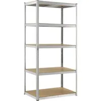 Juskys Schwerlastregal Basic – 5 Einlegeböden, je 175 kg Traglast - Schwerlastregal für Keller, Garage und Werkstatt mit 5 robusten MDF-Einlegeböden, individuell einstellbaren Abständen und hoher Tragkraft von 875 kg – ideal für optimale Organisation und Stauraum.