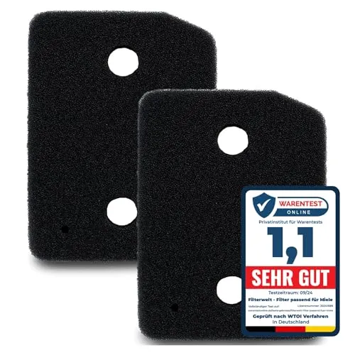 2er Set Filter für Miele T1 9164761 Trockner - Hochwertige Schwammfilter für Miele Kondenstrockner, 100% Made in Germany, garantieren optimale Luftzirkulation und lange Lebensdauer.