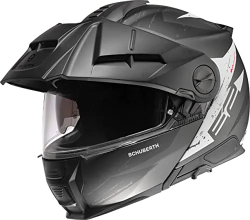 Schuberth E2 Adventure Helm Explorer Anthracite S - Motorradhelm mit P/J Doppelhomologation und ECE-R 22.06 Norm, bietet hervorragenden Komfort und Sicherheit für Offroad-Abenteuer.