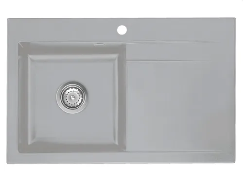 Systemceram Stema 80 Titan Keramikspüle - Keramikspüle in Titan-Grau, ideal für Unterschränke ab 45 cm, mit Handbetätigung und großzügigem Beckenmaß von 80 x 51 cm für mehr Komfort in Ihrer Küche.