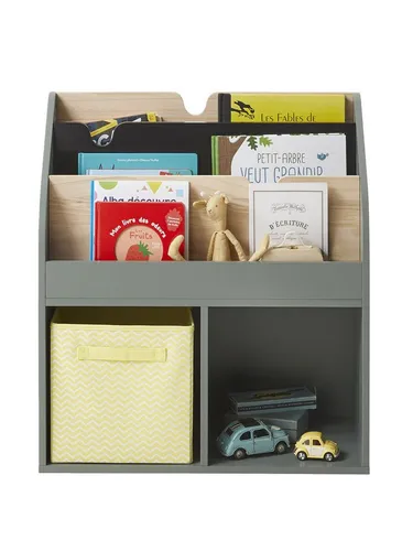 vertbaudet Bücherregal SCHOOL - Kinder Bücherregal mit 2 Fächern - Bücherregal für Kinder, 2 Fächer für optimale Aufbewahrung von Büchern, aus MDF und Kiefer, ideal für Kinderzimmer, Maße: 68,3 x 33,6 x 72,6 cm.