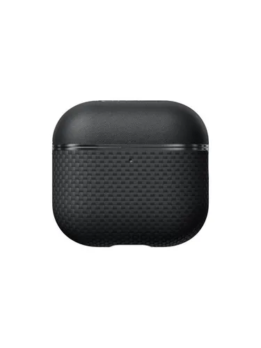 PITAKA Aramid Fiber Magnetic Case für AirPods 4 - Schwarz/Grau - Hochwertiges Aramid Fiber Magnetgehäuse für AirPods 4 in Schwarz/Grau, schützt stilvoll und passt perfekt. Ideal für den täglichen Gebrauch.