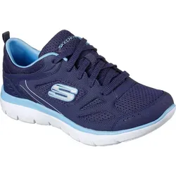 Sneaker SKECHERS "SUMMITS-SUITED" Damen Gr. 38 - Sportlich und bequem - Sneaker von Skechers in navy-blau aus Leder und Textil, ideal als Freizeitschuh mit weicher Polsterung und Skechers Memory Foam für optimalen Tragekomfort.