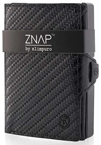 ZNAP® Slim Wallet Kreditkartenetui | RFID geschütztes Portemonnaie für Herren - Herren-Geldbörsen mit innovativem Design für schnelle Kartenauswahl, bruchfestem Aluminiumrahmen und RFID Schutz für maximale Sicherheit.