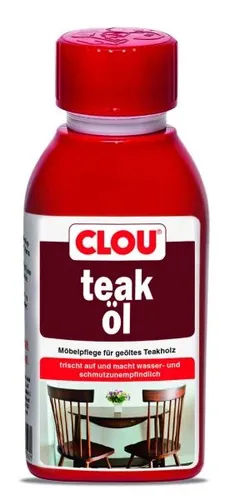 Clou Teaköl Möbelpflege 150 ml - Holzöle für die Pflege und den Schutz von Teakholz, sorgt für langanhaltenden Glanz und schützt vor Feuchtigkeit.