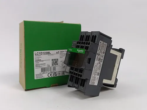 Schneider Electric LC1D123BL Contactor 3P, 12A, 24VDC - Universalrelais TeSys LC1D, 3-polig mit 12A und 24VDC, ideal für effiziente Steuerungen in industriellen Anwendungen.
