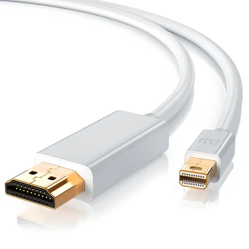 Primewire Audio- & Video-Kabel, Mini DisplayPort, HDMI Typ A (100 cm), 4K miniDP Ultra HD 2160p Adapter / Konverterkabel - 1m, weiß