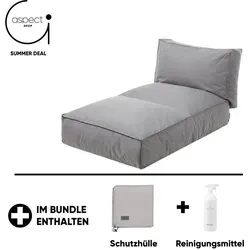 Blomus Bett S STAY Stone, inkl. GRATIS Schutzhülle & Reinigungsmittel - Sonneninseln - Stilvolles und funktionales Outdoor-Bett, wasserabweisend und wetterfest, inkl. praktischer Schutzhülle und Reinigungsmittel für einfache Pflege und lange Lebensdauer.