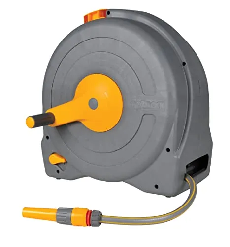 HOZELOCK - Tragbare Fast Reel Schlauchbox 40 M: vormontiert mit 40 M + 2 M Zulaufschlauch, integriertes automatisches Schlauchführungssystem, sehr leichtes Aufrollen, sofort einsatzbereit [2494R0000]