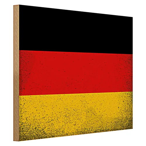 Holzschild Flagge Deutschland 40x30cm Flag Germany Vintage
