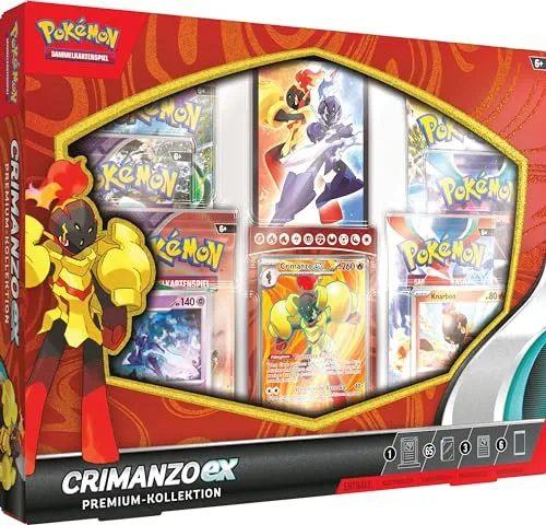 Pokémon Sammelkartenspiel: Premium-Kollektion Crimanzo-ex - 6 Boosterpacks, exklusive holografische Promokarten und magnetischer Kartenhalter für ultimative Sammler!