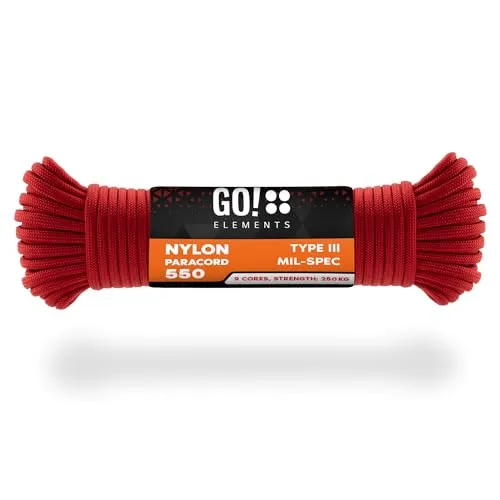 Paracord 550 Typ III | ø 4mm - 11 Kerne - max. 250 kg | 100% Nylonschnur - reißfest & extrem stabil | Nylonseil, Allzweckseil, Reepschnur & Outdoor Seil