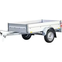 Stema Anhänger Basic 750 - Ungebremster Tieflader - Autoanhänger mit 750 kg Gesamtgewicht, ideal für Haus und Garten. Robuste Bauweise und rutschfester Boden für sichere Transporte.