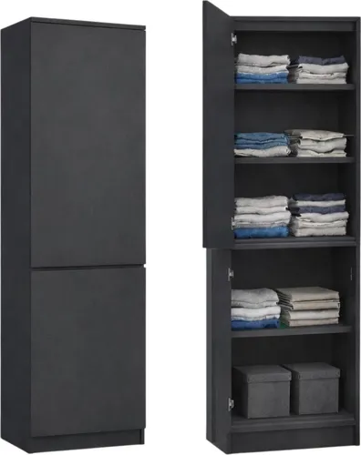 Home Collective 2-türiger Kleiderschrank mit 5 Einlegeböden - Vielseitiger Schrank für Schlafzimmer, Flur oder Büro. Optimaler Stauraum mit separatem Zugang für übersichtliche Ablageflächen. Pflegeleichtes und modernes Design für jeden Einrichtungsstil.