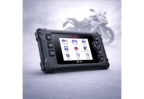 iCarsoft OBD2-Diagnosegerät MT V6 für SUZUKI Motorräder - Praktischer OBD Scanner mit Adapter und Updates für umfassende Fahrzeugdiagnosen. Ideal für SUZUKI Motorräder, um schnell Fehler auszulesen und die Leistung zu optimieren.