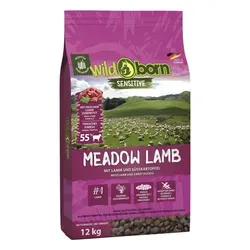 Wildborn Meadow Lamb 12kg - Premium Hundefutter - Hundefutter mit 55% frischem Lamm, ideal für sensible Hunde. Getreidefrei, reich an Omega-Fettsäuren und unterstützt die Verdauung durch Heilkräuter.