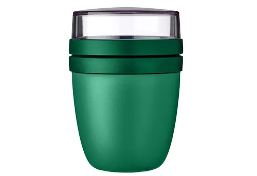 Mepal Lunchbox Lunchpot Mini Ellipse, Vivid Green, Praktischer Müslibecher, Polypropylen (PP), PCTG, Geeignet für Gefrierschrank, Mikrowelle & Spülmaschine - 300 + 120 ml