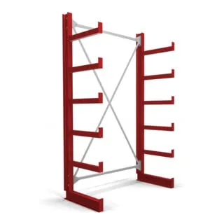 STIER Kragarmregal einseitig 1 Feld 5 Ebenen 1300x2000mm - Robustes Kragarmregal für die effiziente Lagerung von Profilen und Rohren. Mit 5 stabilen Kragarmen und einfacher Montage – ideal für professionelle Anwendungen.