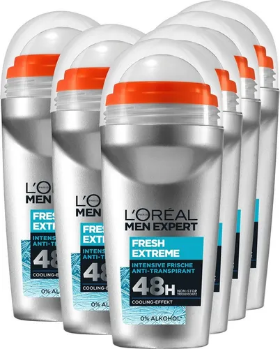 L'ORÉAL PARIS MEN EXPERT Deo-Roller Extreme Fresh, 6er Pack - Der L'ORÉAL PARIS MEN EXPERT Deo-Roller bietet 48 Stunden zuverlässigen Schutz für Männer. Die kühlende Formel sorgt für ein frisches Hautgefühl und ist ideal für aktive Tage.