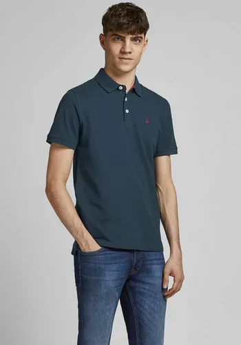 Jack & Jones Poloshirt Paulos Blau S (48) - Herren-Shirt aus 100% Baumwolle im modischen Piqué-Stil, pflegeleicht und ideal für einen lässigen Look.