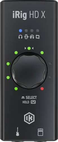 IK Multimedia iRig HD X - High-Definition Gitarren-Interface, Multi-Color LED Signalanzeige und integriertes Stimmgerät für iPhone, iPad, Mac und PC