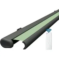 Eclipse Elektrische Kassettenmarkise 4.0x3.0 m in Basaltgrau - Hochwertige elektrische Kassettenmarkise mit stabilen Aluminiumgelenken und integriertem Motor. Perfekt für komfortablen Sonnenschutz im Außenbereich, inklusive Funkfernbedienung und Nothandkurbel.