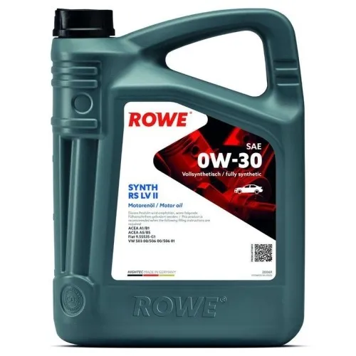 ROWE HIGHTEC SYNTH RS SAE 0W-30 LV II Motoröl 5l - Hochwertiges vollsynthetisches Motoröl für optimale Motorleistung und Schutz, ideal für moderne Motoren.