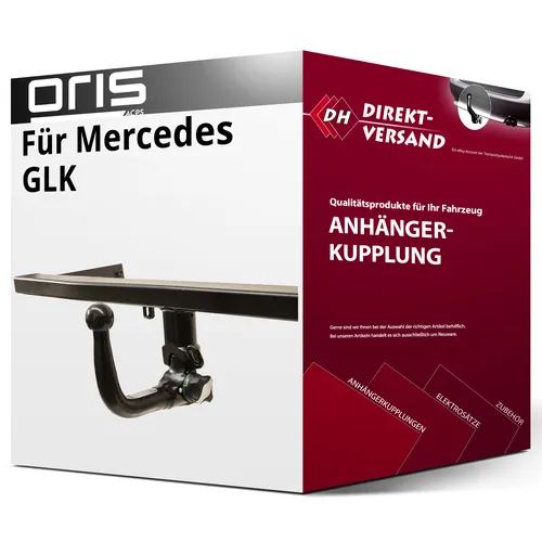 Oris Anhängerkupplung für Mercedes GLK X204 - Vertikal abnehmbar - Anhängerkupplung von Oris, abnehmbar und ohne Eintragung in Fahrzeugpapiere, ideal für Mercedes GLK (06.2008 - 11.2015) mit einer Anhängelast von 2730 kg.
