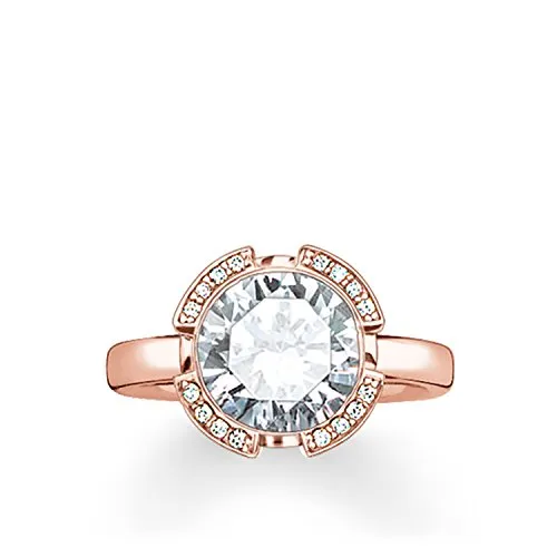THOMAS SABO Damen-Ring 925 Sterling Silber rosegold vergoldet mit Zirkonia - Eleganter Damenring aus 925er Sterlingsilber, rosegold vergoldet, mit funkelnden Zirkonia. Ideal für stilvolle Kombinationen und als besonderes Geschenk für jeden Anlass.