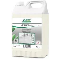 TANA green care LONGLIFE matt Pflegedispersion 5 l Kanister - Hochleistungs-Pflegedispersion für langlebige Ergebnisse. Extrem widerstandsfähig, verhindert Weißanlaufen und bietet eine matte Optik. Ideal für den professionellen Einsatz in verschiedenen Einrichtungen.