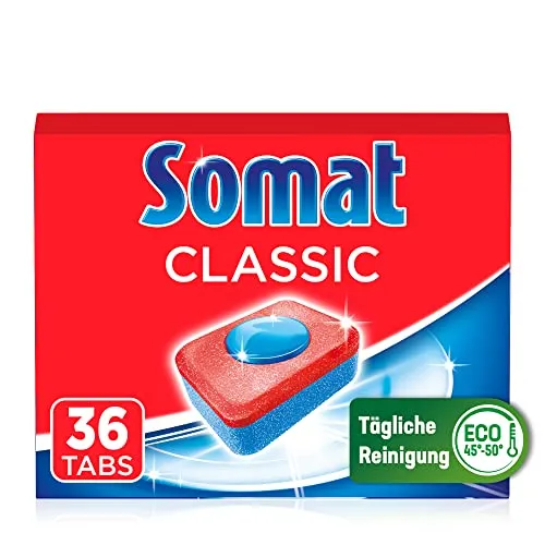 Somat Classic Spülmaschinen Tabs (36 Tabs), Geschirrspül Tabs für eine kraftvolle Reinigung, Spültabs hinterlassen strahlend sauberes Geschirr sogar bei niedrigen Temperaturen