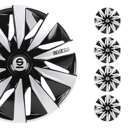 Satz Sparco Radzierblenden Lazio 16-Zoll Schwarz/Silber