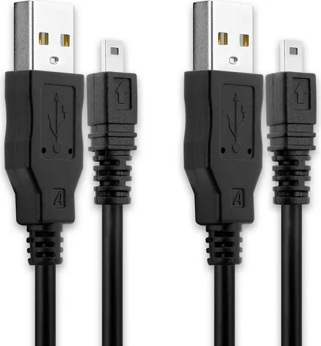 CELLONIC 2x 8 Pin Mini USB Datenkabel kompatibel mit Nikon D750 D3300 D5200 D5300 D3200 D7200 Coolpix 3100 3200 5600 B500, Mini USB B auf USB A 2.0 1A, für Kamera