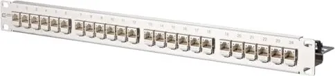 Metz Connect Patchfeld C6Amodul 24Port 1HE - Hochwertiges 24-Port Patchfeld für 10 GBit Ethernet, GHMT zertifiziert und ideal für leistungsstarke Netzwerke mit PoE-Unterstützung.