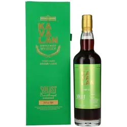 Kavalan Solist - Port Cask - Cask Strength - Single Malt Whisky - Exklusiver Single Malt Whisky aus Taiwan, vollreif in Port Barriques mit 54,0 % Alkohol. Erleben Sie ein facettenreiches Geschmackserlebnis mit Noten von dunklen Früchten, Schokolade und Nüssen.