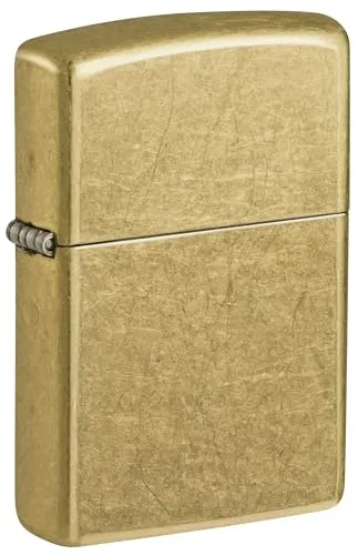 Zippo Original Feuerzeug Benzin (Street Brass 60006629) - Hochwertiges Feuerzeug aus Vollmetall mit unverwechselbarem 'Klick', windfest und nachfüllbar für lebenslangen Gebrauch – ideal für Outdoor-Enthusiasten.