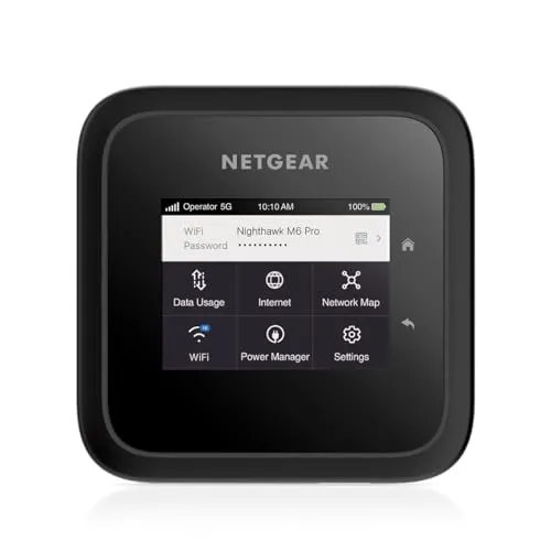 NETGEAR Nighthawk M6 Pro (MR6450) - Mobiler 5G Router mit WiFi 6E, ultraschnelle Geschwindigkeiten bis zu 4 GBit/s und Verbindung von bis zu 32 Geräten