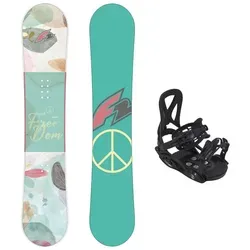 F2 Set Snowboard Junior Freedom Girl Mint 135cm + Bindung M - Junior Snowboard-Set in Mint für Freeride, 135 cm, inklusive passender Bindung M. Ideal für junge Snowboarder, die Abenteuer im Schnee suchen.