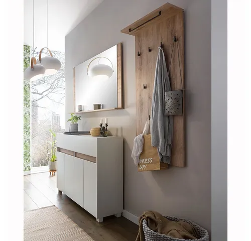 Lomadox Garderoben-Set CORATO-80 - Garderoben-Set in modernem Design, grifflos und platzsparend, ideal für Flure mit begrenztem Raum.