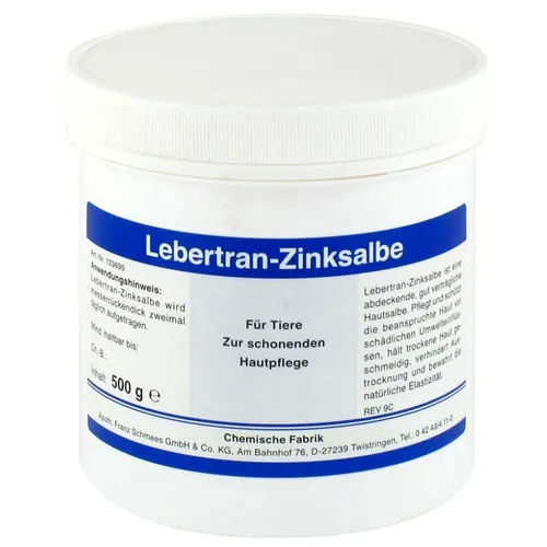 Lebertran-Zinksalbe - 500 g für Tiere, ideal für rektale und vaginale Untersuchungen mit effektivem Hautschutz