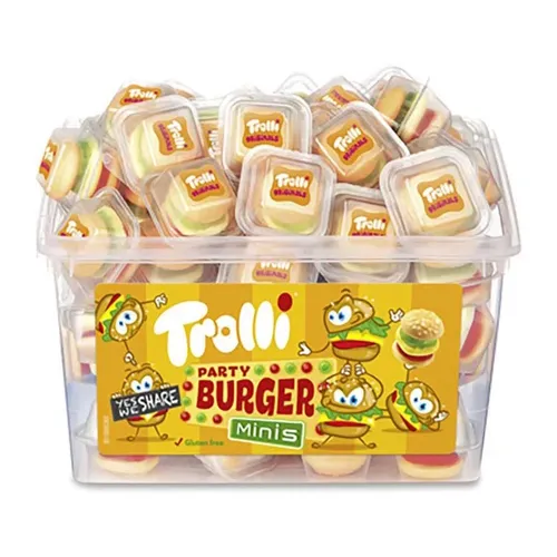 Trolli Party Burger Minis Dose (60 Stk) 600g (13,32 EUR/KG)