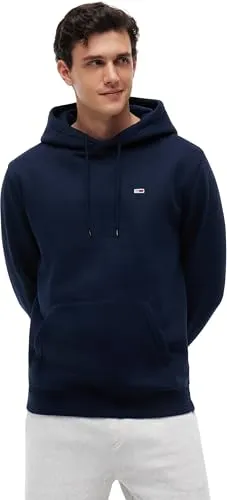 Tommy Jeans Herren Hoodie Regular Fit Flag Fleece, Blau (Dark Night Navy), XL - Kapuzenpullover für Herren, ikonisches Design mit weichem Material und optimaler Passform, ideal für Sport und Alltag.
