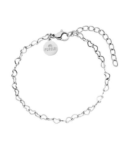 Purelei Heart Armband (Silber) – Filigranes Damen Armband aus Edelstahl - Elegantes Damen Armband von PURELEI, inspiriert von der Schönheit Hawaiis. Verstellbar von 16-20 cm, wasserfest und ideal für jeden Anlass. Ein perfektes Geschenk, das Stil und Symbolik vereint.