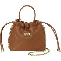 Cavalli Class Damenhandtasche, Beuteltasche mit Kette CCHB0203 - Braun - Elegante Damen-Beuteltasche aus weichem Synthetikmaterial mit geometrischem Steppmuster. Ideal für Alltag und besondere Anlässe, bietet sie zwei Tragemöglichkeiten und ausreichend Platz für Ihre Essentials.