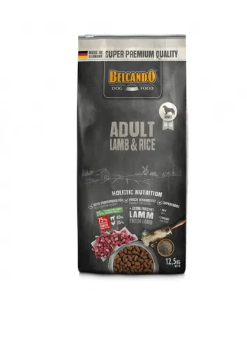 BELCANDO® Trockenfutter Adult, Lamb & Rice für ernährungssensible Hunde - Premium Hundefutter mit 75% tierischem Eiweiß, ideal für sensible Hunde. Enthält frisches Lamm und Chia-Saat zur Förderung der Verdauung.
