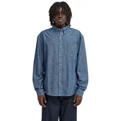 Element Langarmhemd Button Down Regular Chambray blau M