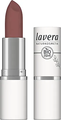 lavera Velvet Matt Lipstick - Auburn Brown 02 - Lippenstift - glutenfrei - ohne Silikone - ohne Mineralöl - ohne Mikroplastik - Cremig, matte Textur - Bio-Blütenbutter - Bio-Sonnenblumenöl - 4,5g