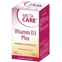 Meta Care Vitamin D3 Plus 10.000 I.e+80 Μg K2 Kapseln - Hochdosiertes Nahrungsergänzungsmittel für starke Abwehrkräfte, kombiniert Vitamin D3 und K2 zur Unterstützung gesunder Knochen. Ideal für die Herbst- und Wintermonate.